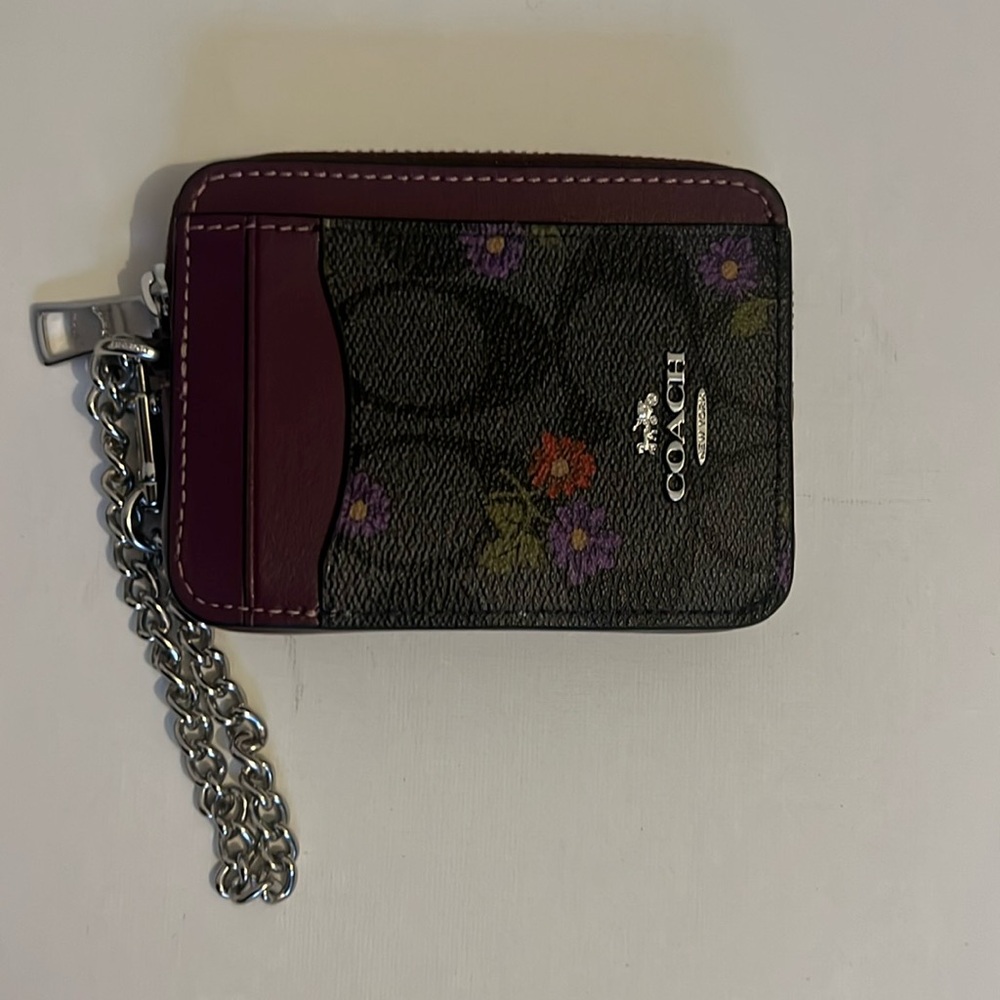 Coach Zip card case signature canvas